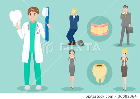 cartoon dentist with patient cartoon dentist with patient 36092364