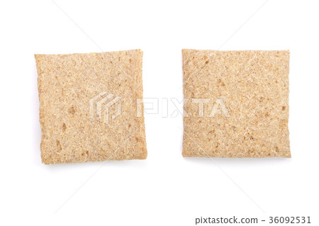 two grain crispbreads isolated on white background 36092531