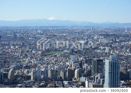 從市中心看到的富士山 36092808