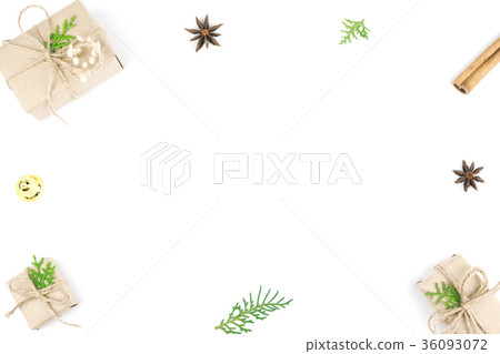 Christmas background, Christmas present brown gift 36093072