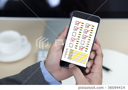 businessman SURVEY and Results Analysis Concept 36094414