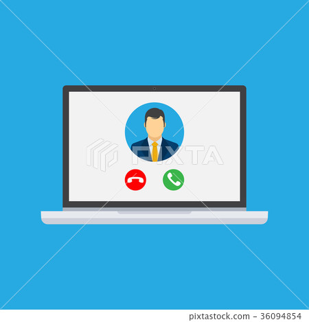 Incoming video call on laptop. 36094854