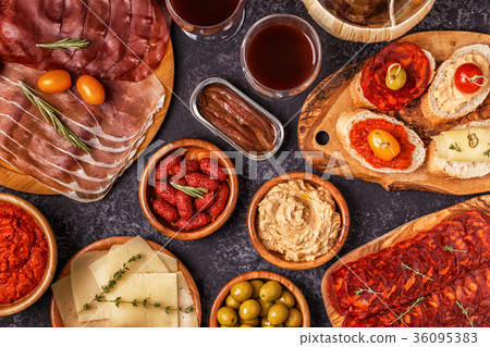 Typical spanish tapas concept. 36095383