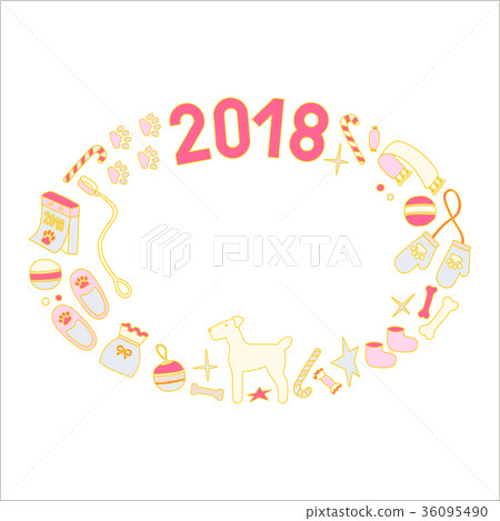 Color Wreath symbols of the year dog 36095490