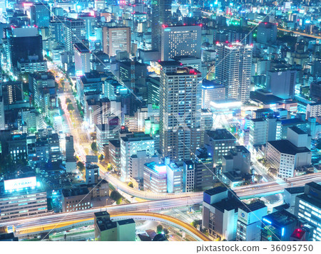 名古屋站周圍 夜景 一個簡陋的景色 照片素材 圖片 圖庫