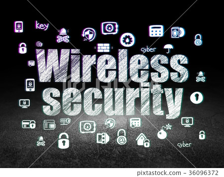 Protection concept: Wireless Security in grunge Protection concept: Wireless Security in grunge 36096372