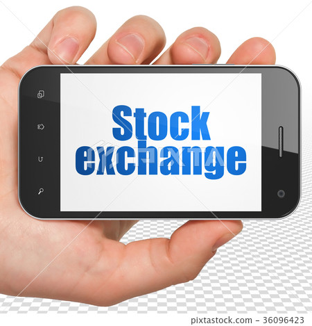 Business concept: Hand Holding Smartphone with 36096423
