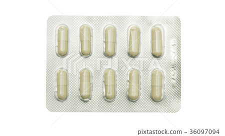 capsule pill on a white background. 36097094
