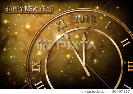 Happy New 2018 Year with bokeh and lens flare Happy New 2018 Year with bokeh and lens flare 36097117