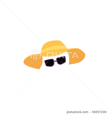 Straw hat and sunglasses, vacation accessories Straw hat and sunglasses, vacation accessories 36097200