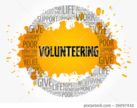 Volunteering word cloud collage Volunteering word cloud collage 36097438