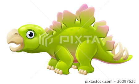 Cute Stegosaurus Cartoon Dinosaur 36097623