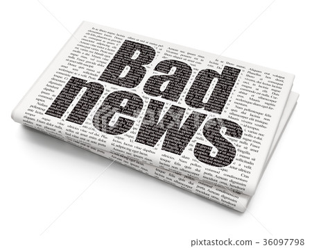 News concept: Bad News on Newspaper background News concept: Bad News on Newspaper background 36097798