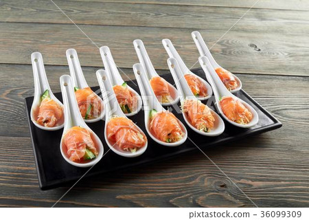 Delicious food on the wooden table 36099309