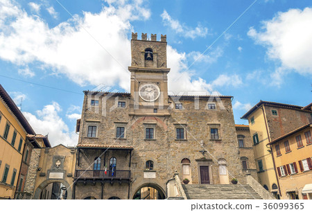 Town hall in the medieval city of Cortona 36099365