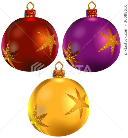 Christmas Baubles with Stars Set 36099610