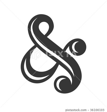 Ampersand Sign on White Background. Vector 36100103