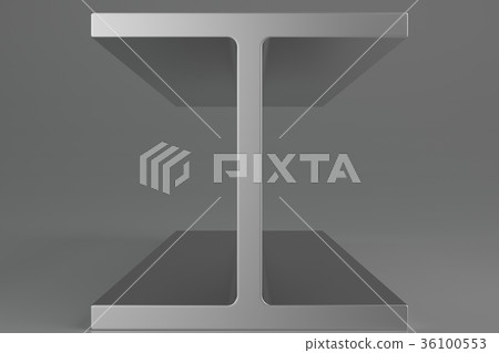 Rolled channel steel bar on gray background. 3d Rolled channel steel bar on gray background. 3d 36100553