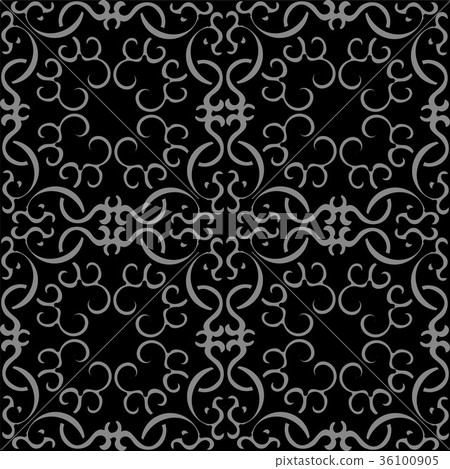 Antique seamless silver retro pattern background - Stock Illustration ...