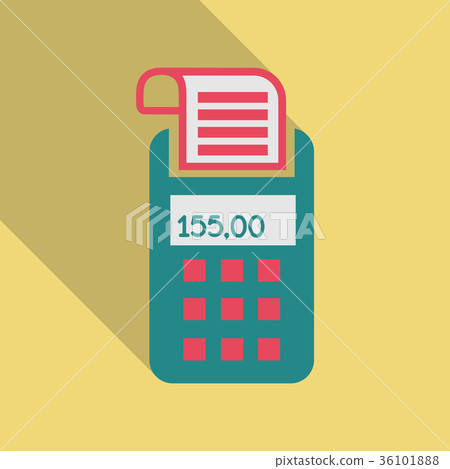 POS terminal with inserted credit card and printed 36101888