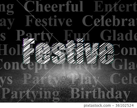 Holiday concept: Festive in grunge dark room Holiday concept: Festive in grunge dark room 36102524