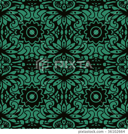 Green Retro Vector Pattern Seamless retro green pattern Background - Stock Illustration [36102664 ...