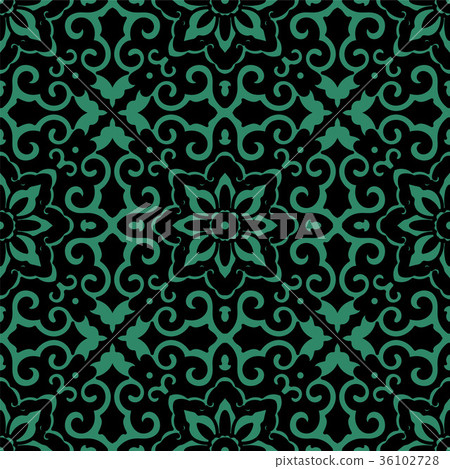 Green Retro Vector Pattern Seamless retro green pattern Background - Stock Illustration [36102728 ...