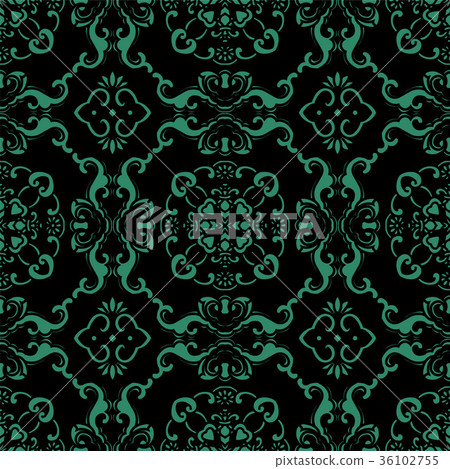 Green Retro Vector Pattern Seamless retro green pattern Background - Stock Illustration [36102755 ...