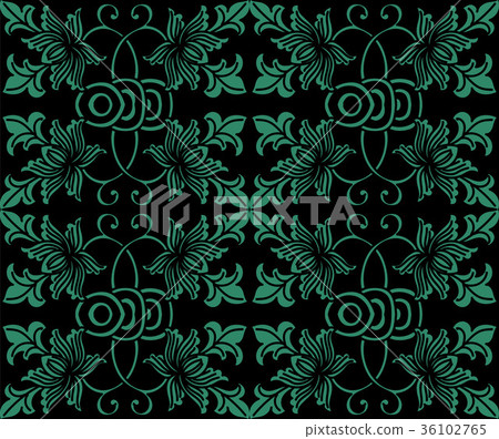 Seamless retro green pattern Background 36102765