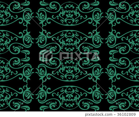 Green Retro Vector Pattern Seamless retro green pattern Background - Stock Illustration [36102809 ...