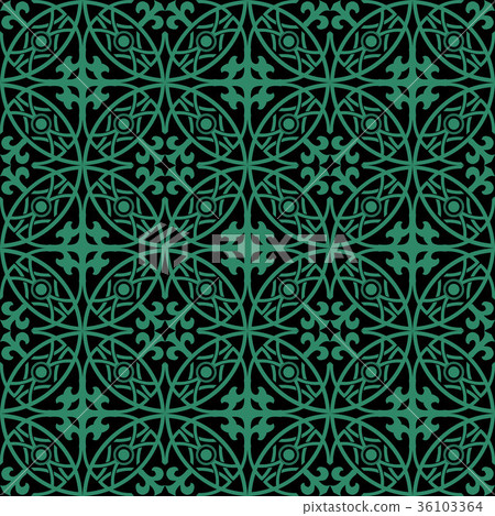 Green Retro Vector Pattern Seamless retro green pattern Background - Stock Illustration [36103364 ...
