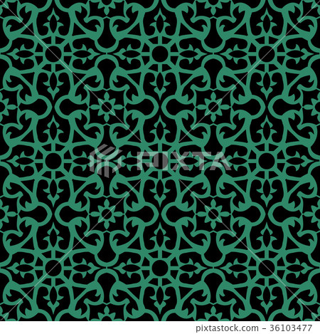 Green Retro Vector Pattern Seamless retro green pattern Background - Stock Illustration [36103477 ...