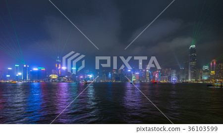 Panoramic view Symphony of Lights daily lighten. Panoramic view Symphony of Lights daily lighten. 36103599