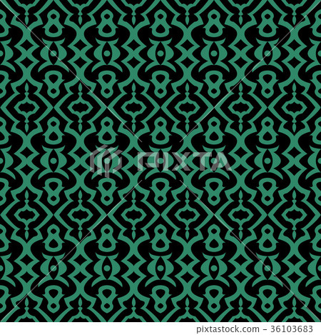 Green Retro Vector Pattern Seamless retro green pattern Background - Stock Illustration [36103683 ...