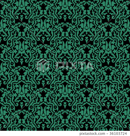 Green Retro Vector Pattern Seamless retro green pattern Background - Stock Illustration [36103724 ...