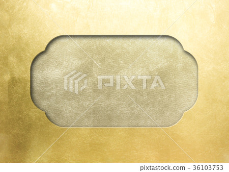 Frame gold _ blue sea wave (background material) thin gold 36103753