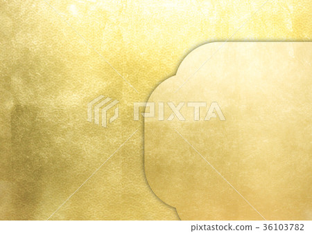 Frame _ foil (background material) gold (blue sea wave) 36103782