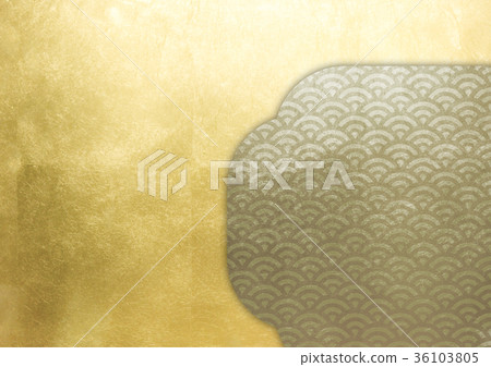 框架_箔(背景材料)金_薄金(藍海波) 框架_箔(背景材料)金_薄金(藍海波) 36103805