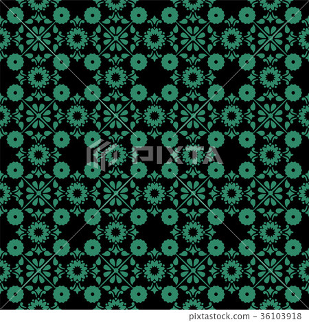 Antique seamless retro green pattern background 36103918