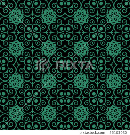 Green Retro Vector Pattern Antique seamless retro green pattern background - Stock Illustration ...