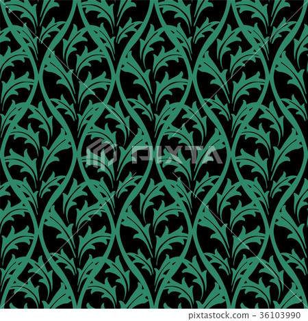 Antique seamless retro green pattern background Antique seamless retro green pattern background 36103990