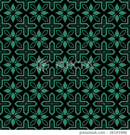 Antique seamless retro green pattern background 36103996