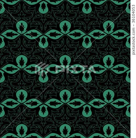 Antique seamless retro green pattern background 36104053