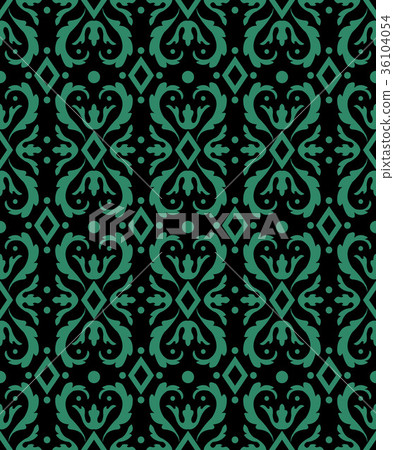 Antique seamless retro green pattern background 36104054