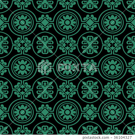 Antique seamless retro green pattern background Antique seamless retro green pattern background 36104327