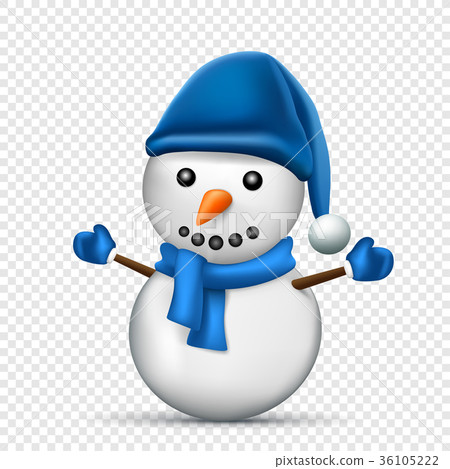 Blue snowman transparent background - Stock Illustration [36105222] - PIXTA