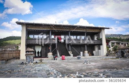 Traditional houses at Tibetan village in China Traditional houses at Tibetan village in China 36105634