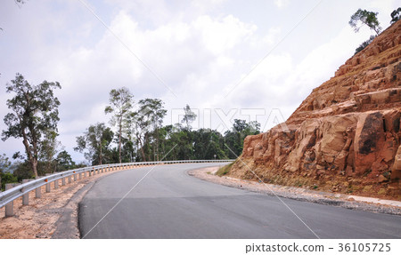 Mountain road with green forest Mountain road with green forest 36105725