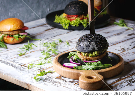 Variety of homemade burgers 36105997