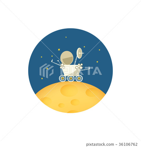 Icon planet rover on the moon ,vector illustration 36106762